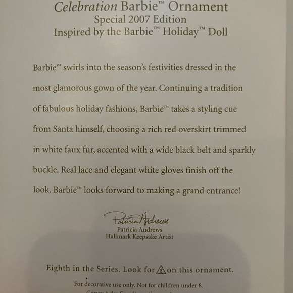 Celebration Barbie Ornament 2007 Edition in box - Picture 2 of 4